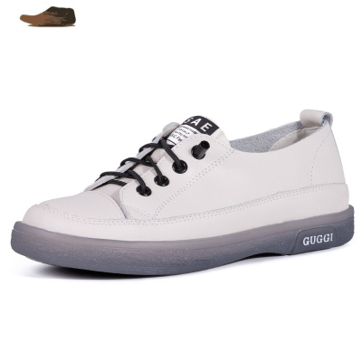 Ideamini皮小白鞋女2021新款软底单鞋牛筋底百搭休闲鞋平底防滑一脚蹬休闲鞋