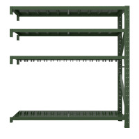 东升顺消防铁锹镐农具摆放架安保装备器材存放架绿色货架盾牌架中型-副架