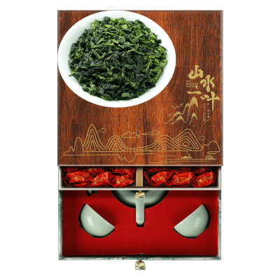 源御露铁观音安溪高山茶兰花香乌龙茶浓香型配套青瓷茶具礼盒装500g