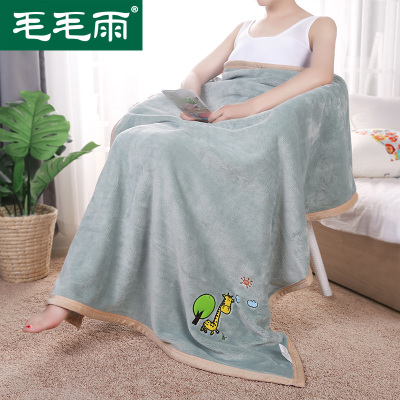 珊瑚绒小毯子午睡毯单人盖腿毯办公室夏被子保暖懒人毯空调毯薄