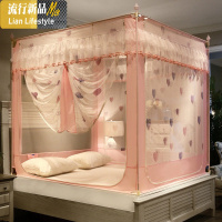 新款蚊帐儿童防摔坐床蒙古包拉链公主风三开1.5米1.8m床家用2.0 三维工匠