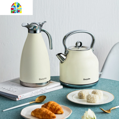 烧水壶全自动家用304不锈钢电热水壶大容量煮水壶自动断电 FENGHOU 珊瑚绿(送绿保温瓶)