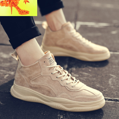 秋冬季男鞋马丁靴男高帮鞋工装靴子中帮鞋子男潮鞋休闲皮鞋男薄底简畅