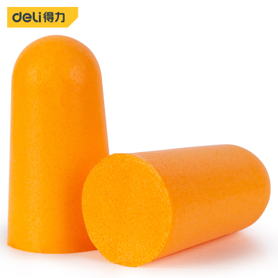 得力 子弹型PU耳塞 不带线 34db DL523001 黄色 10副/包 (10包装)