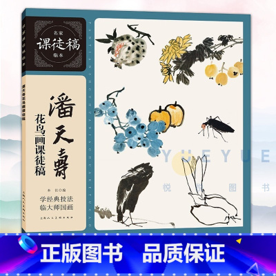 [正版]潘天寿花鸟画课徒稿 名家临本中国水墨花鸟花卉蔬果鸟虫国画画法构图教学 花鸟鱼图扇面画册画集册页临摹鉴赏国画技法