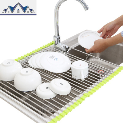 厨房置物架水上方收纳沥水架可折叠洗碗池晾碗架滴水放碗碟碗盘 三维工匠