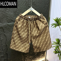 HLCOMAN夏季新款高端潮牌双F冰丝五分裤帅气时尚短裤舒适透气男装大裤衩