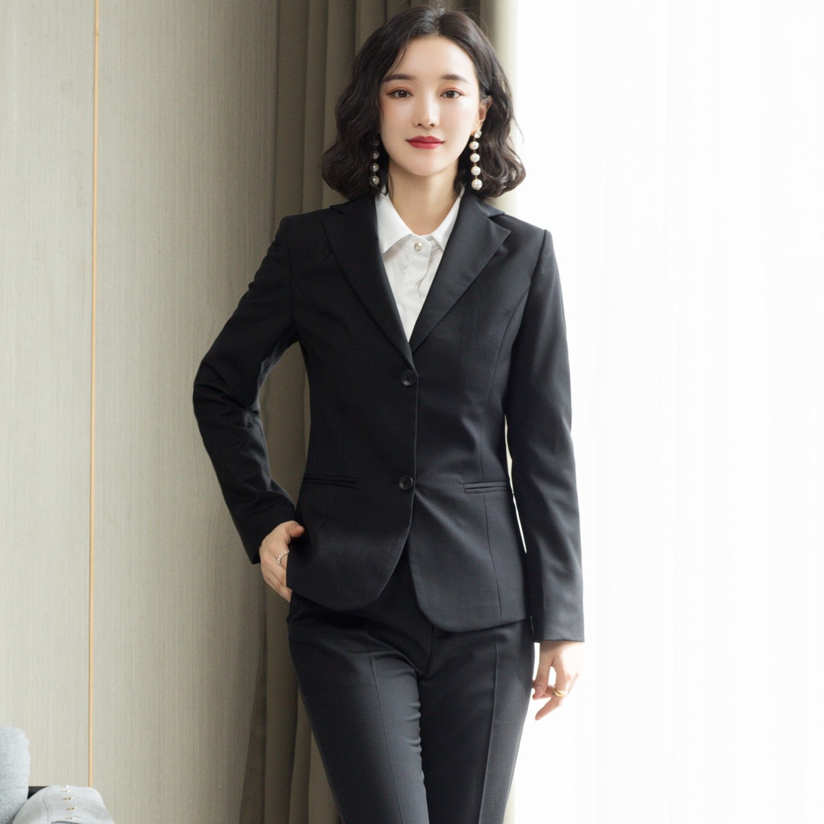 语娄秋冬女士西服套装韩版修身正装商务职业装女式工作服西装ol通勤