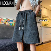 HLCOMAN美式休闲运动短裤男夏季潮牌过膝脏脏五分裤oversize痞帅中裤
