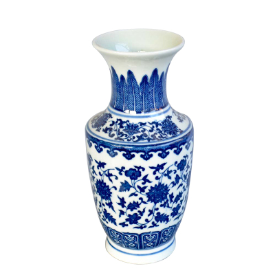 艺锦蓝国产现代中式景德镇陶瓷器仿古青花瓷小号花瓶中式家居装饰酒柜客厅博古架摆件金钟瓶