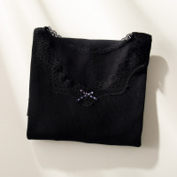 秋冬保暖内衣女V领蕾丝保暖套装无缝美体修身打底蝴蝶结秋衣秋裤