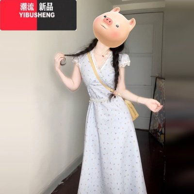 YIBUSHENG小个子碎花连衣裙子女装季2024新款法式气质绝美看度假长裙