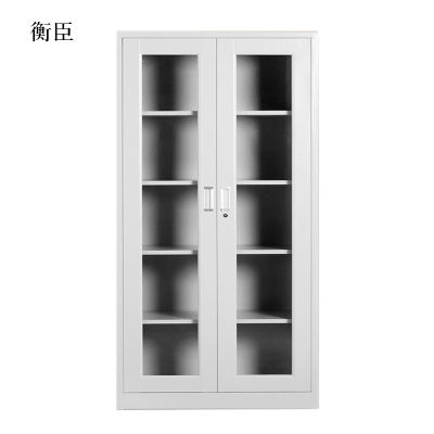 衡臣钢制档案柜财务凭证柜带锁储物柜铁皮柜书柜通玻对开门文件柜