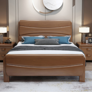 初嘉(CJ)SMC-13橡木床简约现代双人床主卧中式橡木储物床经济型公寓床 1.2米单床