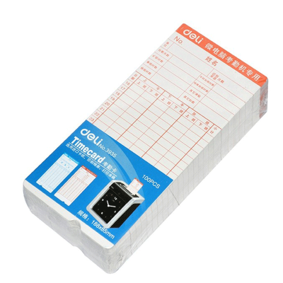 得力(deli)300g双面考勤卡纸/考勤机打卡纸3935 100张/盒