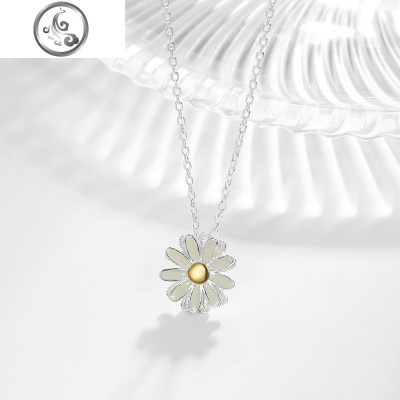 雏菊花朵纯银向日葵项链女森系网红锁骨链ins简约气质潮小众轻奢 JiMi