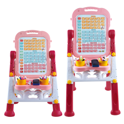 乐童童玩具双面拼音点读画板架USB充电拼音点读+绘画红色高配适用年龄3岁以上包装540*110*345mm