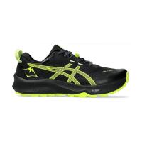 ASICS越野跑鞋男防水透气轻量缓震稳定支撑耐磨大底黑色网眼编织