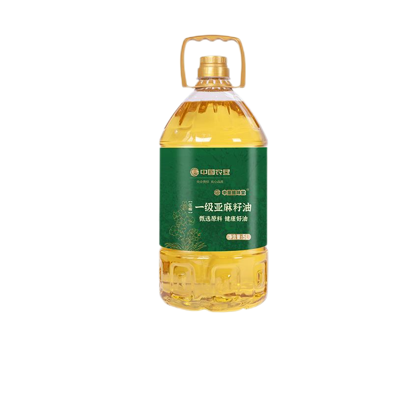 中垦飨味堂 冷榨一级亚麻籽油 5L(桶)中国农垦出品
