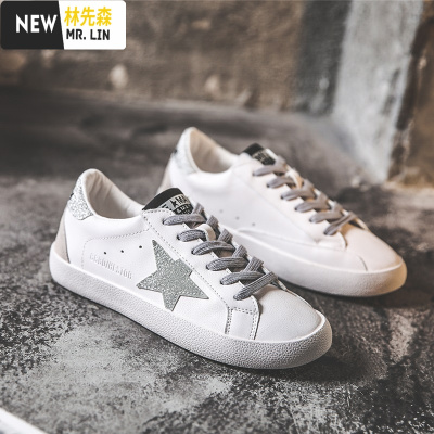 林先森星星小脏鞋女2021新款春季运动休闲百搭女鞋平底小白鞋脏脏鞋板鞋休闲鞋
