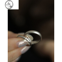 JiMi雾面磨砂素圈可调节s925银银戒指女2023年新款简约小众设计高级感