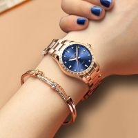 正品嘉年华Carnival手表新款女士全自动机械表 女表时尚潮流镶钻防水新款玫瑰金腕表LS-8685玫金