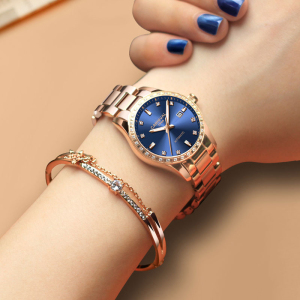 正品嘉年华Carnival手表新款女士全自动机械表 女表时尚潮流镶钻防水新款玫瑰金腕表LS-8685玫金