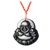 梦克拉 砭石吊坠大肚佛吊坠 佛 笑脸佛弥罗佛吊坠项链挂链挂坠