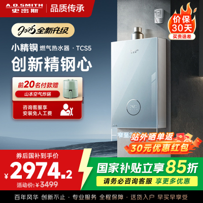 史密斯佳尼特[小精钢TCS5]13升精钢燃气热水器 国家补贴 JSQ26-TCS5 安全守护 持久恒温大水量 新品