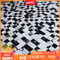 美帮汇北欧奶牛皮地毯现代轻奢客厅茶几地垫书房卧室地毯可擦洗