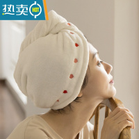 敬平浴帽干发帽女吸水速干包头巾擦头发毛巾加厚长发新款洗头器 [升级加厚]爱心白*2条装