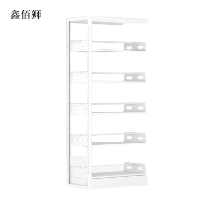 鑫佰狮图书馆书架阅览室货架资料档案架钢制书架单面五层副架