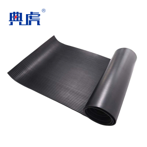 典虎 绝缘橡胶垫 黑色条纹8mm*1m*10m 卷