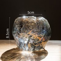美帮汇冰洞烛杯烛台装饰桌面摆件玻璃浪漫蜡烛光晚餐桌水晶北欧 冰洞烛杯(冰光大号)
