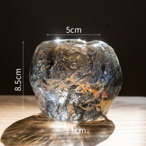 美帮汇冰洞烛杯烛台装饰桌面摆件玻璃浪漫蜡烛光晚餐桌水晶北欧 冰洞烛杯(冰光大号)