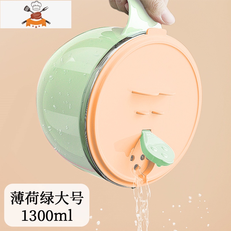 敬平不锈钢保温饭盒女上班族便当盒学生餐盒圆型日式饭缸食堂打饭器