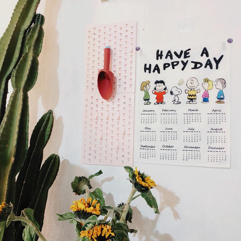 史努比日历挂毯房间宿舍墙面挂历挂饰壁饰 三维工匠 查理一家人(送