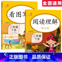 [正版]看图说话写话阅读理解二年级下册同步专项训练本人教版看图说话写话二年级范文大全每日一练短文阅读与写作技巧与方法天