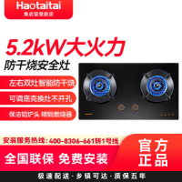 Haotaitai好太太燃气灶JZT-X409 5.2kW大火力左右双灶智能防干烧安全灶可调底壳保洁铝炉头 精铜燃烧器