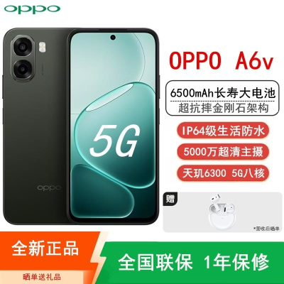 [全新]OPPO A6v 8GB+256GB 旷野绿 6500mAh大电池 5000W超清影像 天玑6300芯 IP64
