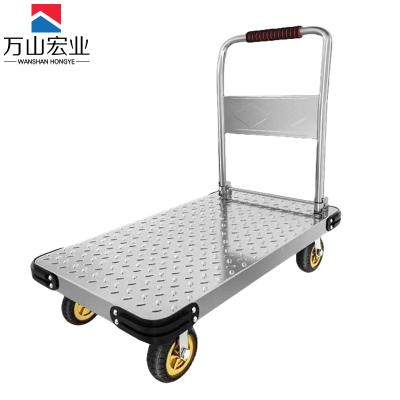 万山宏业重型钢板小推车手推车载重2600斤6寸烽火静音刹车轮特大号125*75*89cmWL7H/个