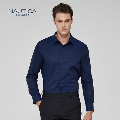 诺帝卡/NAUTICATAILORED新品衬衫男士上班商务正装长袖衬衫