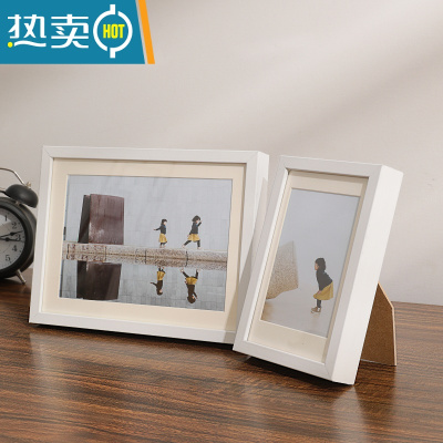 敬平铝合金相框挂墙七定制6寸洗照片做成照片框7框架8相片八摆台摆件 白色-洗照片 方8寸[内径20.3*20.3]厘米摆