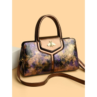 波士顿包包新款喷绘印花托特包复古斜挎包大容量手提包女