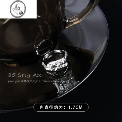 JiMi不规则双层锆石开口戒指女ins小众设计轻奢高级感宝石食指戒指环