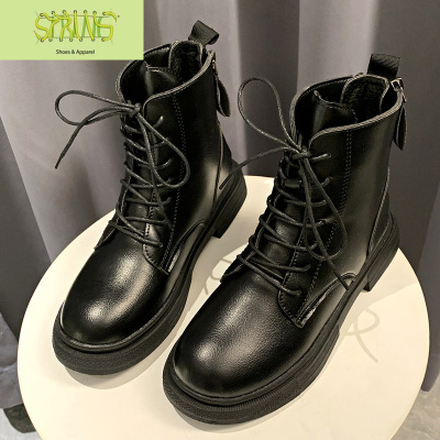 帅气马丁靴女英伦风2019秋冬新款百搭ins厚底机车短靴子加绒女靴语娄