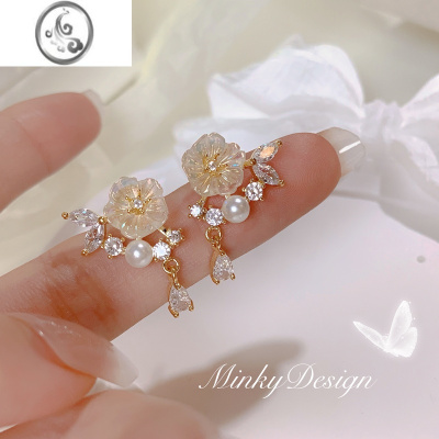 JiMi「荔枝玫瑰」玫瑰耳夹花朵耳饰夏季耳钉蚊香盘耳夹女无耳洞耳环