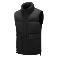 男装秋冬季立领外套羽绒马甲男加厚坎肩背心马夹可二开印