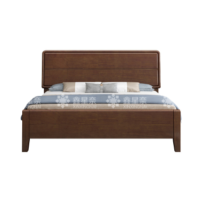 鑫星奈 XXN4022901实木床简约1.2米单人床 胡桃色