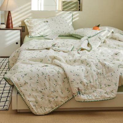 A类全棉双层纱大豆被子被芯夏季薄款纯棉空调被20%大豆夏凉被可洗_866